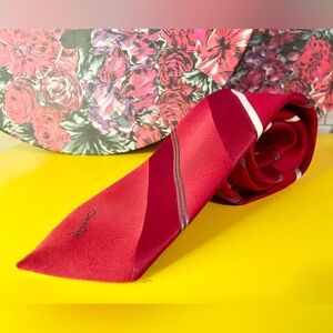 Oscar De La Renta Red Silk Tie